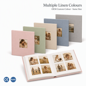 <span class=keywords><strong>Album</strong></span> <span class=keywords><strong>photo</strong></span> de mariage élégant personnalisé en lin, couverture rigide, papier cartonné 350 g/m², coins arrondis, cadeau pour la mariée, souvenir de studio - Product Image 1