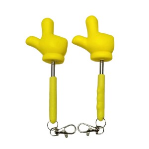 Yellow Thumb Gesture <b>Keychain</b> Telescopic Rod Adjustable Stress Relief Toy For Promotional Gift Use - Product Image 1