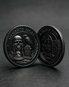 Moneda Conmemorativa Personalizada 3D Memento Mori Carpe Diem |   Diseño de Cuervo |   Moneda Conmemorativa Stoic de Metal para Coleccionistas y EDC - Product Image 2