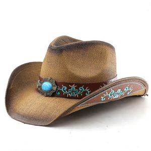 Sombrero Vintage Anti-UV para Hombre, de Verano, para Actividades al Aire Libre, Equitación, con Cinturón, Ala Ancha, Estilo Jazz - Product Image 1