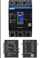 Disjoncteur à boîtier moulé CHINT NXM-250S/3300 MCCB 3P 225A, déclenchement électronique, 400V AC, capacité de coupure 36kA, thermoplastique