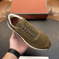 Chaussures décontractées pour hommes en cuir suédé de luxe, à lacets, semelle épaisse blanche, confortables pour la marche, plusieurs couleurs