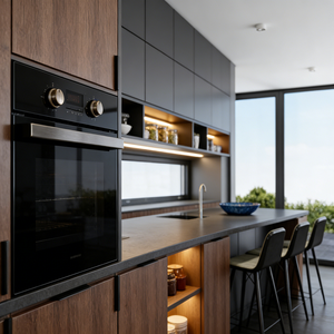 Mueble <span class=keywords><strong>de</strong></span> Cocina <span class=keywords><strong>de</strong></span> Dos Tonos Personalizado con Isla <span class=keywords><strong>de</strong></span> Cocina, Panel Mate, Almacenamiento Integrado, Ecológico, Listo para Armar - Product Image 4