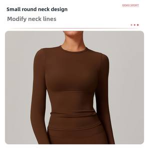 Camiseta Deportiva de Manga Tres Cuartos con Estampado de Leopardo para Mujer, de Secado Rápido, de Spandex y Nailon, Tejido de Punto, Ropa de Gimnasio, Marca Personalizada YLZC8 - Product Image 3