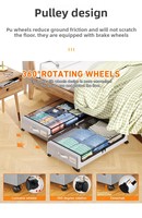NFS Wholesale Factory Square Bed Bottom Storage Rack Under Bed Clothing Shoes Sheets Book Storage Box with Wheels Move the Cart