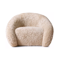 Ensemble de canapés de luxe moderne et élégant, siège cascade, fauteuil en peau de mouton pour salon, coussin moelleux et doux, fabriqué à la main pour villa