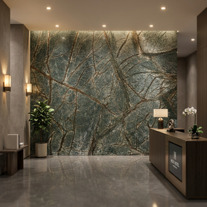 Revêtement mural flexible en pierre vert forêt tropicale OEM, motif marbre, certifié CE, garantie 5+ ans, prix bas, pour cuisine extérieure et salle à manger - Product Image 2
