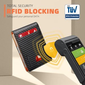 Cartera Bifold Delgada de Cuero con Bloqueo RFID para Hombre <span class=keywords><strong>ADELE</strong></span>, Clip para Billetes, Bolsillo Delantero Delgado, Tarjetero, Caja de Regalo Incluida - Product Image 4
