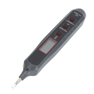 ดินสอทดสอบดิจิตอล จอแสดงผล LCD 12V 250V ตรวจจับแรงดันไฟฟ้า AC DC พร้อมไฟและเสียงเตือน - Product Image 1