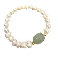 Bracelet en agate de jade Hetian, perle d'eau douce, bracelet élégant de style ethnique, bracelet féminin, bijoux de style national