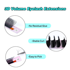 Extensions <span class=keywords><strong>de</strong></span> cils pré-faites en gros, marque privée, volume, fournitures, YY <span class=keywords><strong>3D</strong></span> 4D 5D W, cils synthétiques, cheveux naturels, longs - Product Image 4