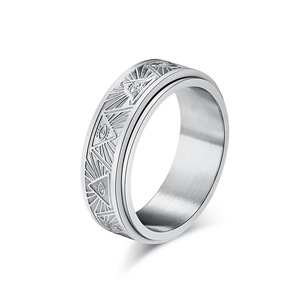 Ancient Egyptian Eye of Horus Stainless Steel Rotating <b>Ring</b> - A Small Jewelry Item for Relieving Anxiety and <b>Stress</b> on Foreign T - Product Image 1