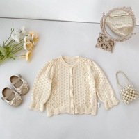 Engepapa – Nouvelle collection printemps-automne : Cardigan en tricot ajouré pour bébés filles, veste en coton pour enfants, vêtements doux pour enfants