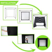 Jaula de Impacto para Simulador de Golf Retráctil de Nuevo Diseño Impact Sport con Pantalla de Impacto de 13'1"x4'11"x8'2" para Uso en Interiores/Exteriores