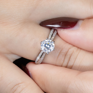 1 Karat Mozanit Ayarlanabilir Nişan Yüzüğü Düğün Söz Yüzüğü 925 Ayar Gümüş Tektaş VVS Mozanit Pırlanta Yüzük Kadınlar İçin - Product Image 3