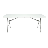 Mesa Plegable de Plástico HDPE Blanca Económica al Por Mayor para Uso en Exteriores, Restaurantes, Fiestas y Jardines