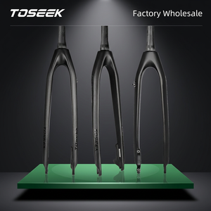 Fourche rigide de vélo de montagne <span class=keywords><strong>TOSEEK</strong></span> T700 en fibre de carbone 26/27,5/<span class=keywords><strong>29</strong></span> pouces, tube de direction conique de 28,6 mm, axe QR 9 mm x 100 mm, léger, XC AM - Product Image 1
