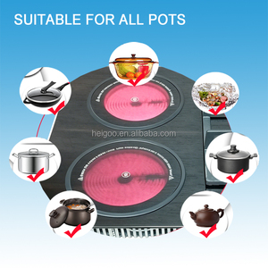 Meja Dapur Rumah dan Kompor Gas Hibrida 4 Tungku Terintegrasi dengan Kompor Listrik Keramik Inframerah - Product Image 2