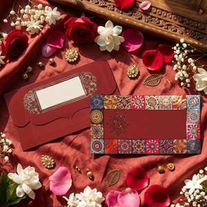 Sobre de lujo para dinero de boda, el más vendido, Shagun Hongbao Lai Si, paquete rojo para regalo en efectivo, de la colección india de regalos monetarios. - Product Image 6