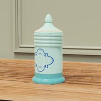Logo personnalisé fait à la main vintage grand pot de stockage en céramique bleu vert porcelaine pharmacie apothicaire réactif temple pots avec couvercle