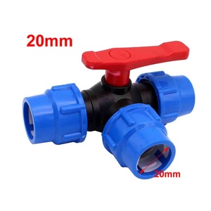 Distributeur d'eau en T en MDPE de 20 mm pour vanne d'arrêt, raccord rapide en plastique - Product Image 2