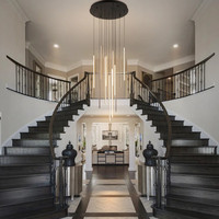 Escalier personnalisé CBMmart pour escalier intérieur, bois, garde-corps en fonte, acier au carbone moderne, courbe, bois de caoutchouc, escalier de sous-sol en bois