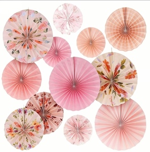 DAMAI Abanicos de Papel Florales Rosas de Primavera para Colgar en la Pared, Decoración para Fondo de Boda, Baby Shower, Fiesta de Cumpleaños, Suministros para Cabina de Fotos - Product Image 5