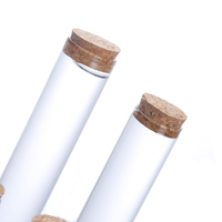 Tube à essai rond à fond plat en vrac 10ml 15ml 20ml 30ml 50ml 60ml 70ml verre Borosilicate avec liège 30mm
