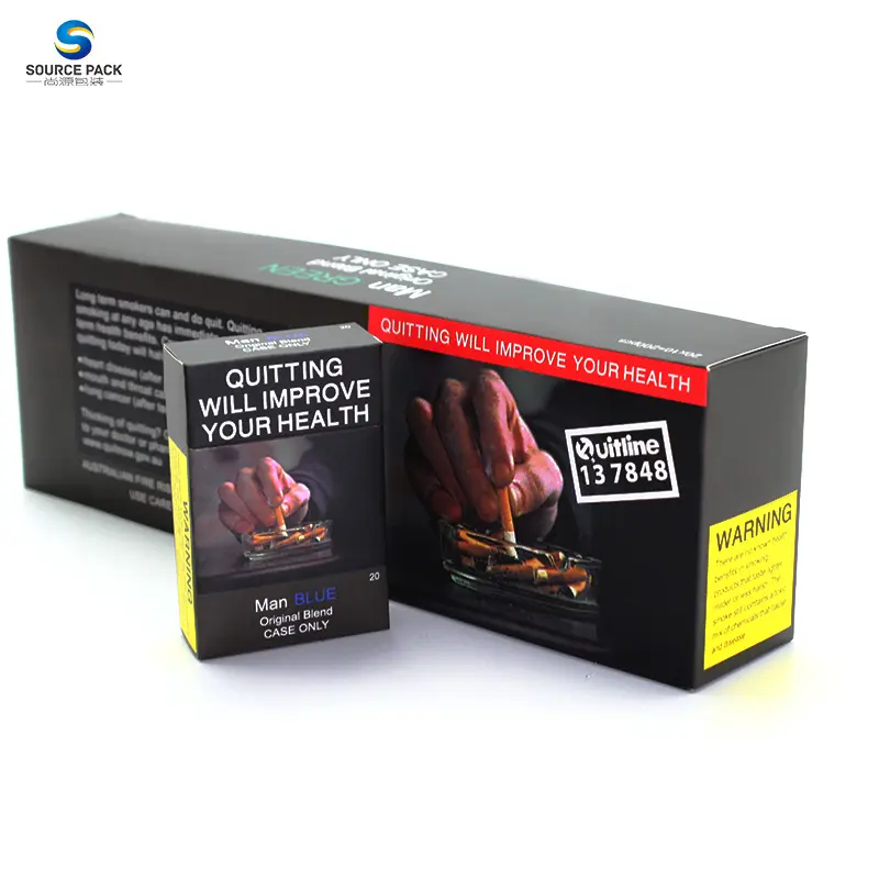 Özel Logo Kraft kağıt karton standart düz paket sigara tütün sigara paketleme kutusu