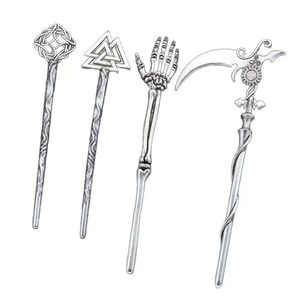 Horror Haar Essstäbchen Clip Hexe Schädel Stick Gothic Haarnadel Keltische Haars pange Tier Haarnadel Wikinger Schwert Haarnadeln für Frauen - Product Image 6