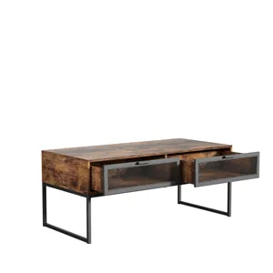 AmoyGlong Hochwertige hand gefertigte Büromöbel Vintage Industrial Wood Schreibtisch Schreibtisch Büro tisch mit 2 Schubladen