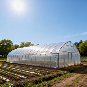 Commerciële grote enkelspannige dubbelwandige landbouwfolie-kassen voor de teelt van groenten en aardbeien - Product Image 2
