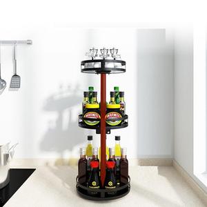 Keuken Specerij Pot Flessenrek Roterende Opslag Organizer Rack Multi-Layer Koolstofstaal Opslag - Product Image 4