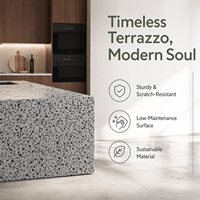 Dalles de terrazzo artificielles au design moderne, revêtement de sol de luxe en terrazzo, carreaux de terrazzo pour villa, appartement, escalier