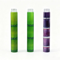 Bouteille en plastique PET de qualité alimentaire en forme de joint de bambou, bouteille cylindrique haute vide pour l'emballage de jus de fruits et de boissons froides