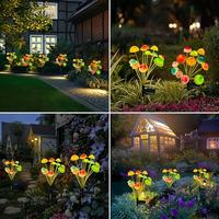Lampes solaires rechargeables pour jardin en forme de champignon 12L, étanches IP65, LED RGB à intensité variable, 8 modes, 50000 heures, décoration extérieure