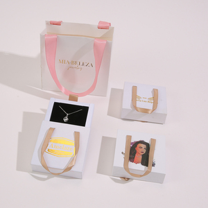 Eco-Friendly Custom Logo Sliding Drawer Jewelry <b>Gift</b> <b>Box</b> With Ribbon Handle Rigid Cardboard <b>Box</b> for Necklace Pendant Packaging - Product Image 6