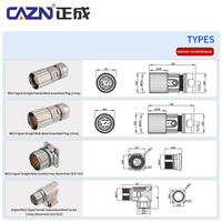 Conectores para Servomotores Serie M23, 6-19 Pines, Macho y Hembra, Adaptador, Cableado en Campo, Conector Metálico, Alta Corriente, Señal IP67