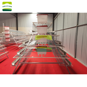 Nouvelle cage à <span class=keywords><strong>poules</strong></span> de type A pour batterie d'élevage, galvanisée à chaud, 4 étages, 5 portes, pour 160 oiseaux, avec mangeoire en <span class=keywords><strong>PVC</strong></span> et <span class=keywords><strong>abreuvoir</strong></span> long - Product Image 3