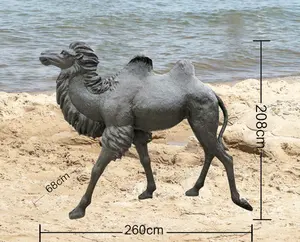 2024 nouveauté cuivre animal sculpture grandeur nature bronze chameau statues pour ornement Avenue