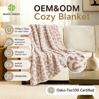 Großhandel Bestseller Fehlerfreie Weiche 100% Polyester Mikrofaser Leoparden-Superkuschelige Strickdecke