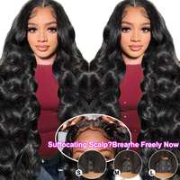 Perruque Lace Front HD sans colle, 100% cheveux humains vierges vietnamiens, ondulations naturelles, longue longueur, sans nœuds, vente en gros
