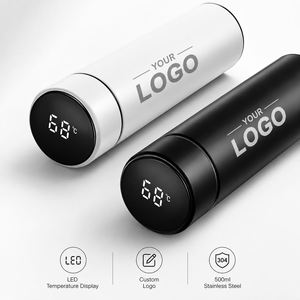 กระติกน้ำสุญญากาศสแตนเลสแบบมีจอแสดงอุณหภูมิ LED สำหรับขายส่ง พร้อมโลโก้สั่งทำ สำหรับของขวัญส่งเสริมการขายทางธุรกิจ - Product Image 2