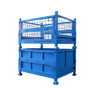 Cage en acier pliable de chariot à cargaison de transport de boîte de chiffre d'affaires en métal de conteneur pour le stockage de bouteille de vin de fournisseur d'usine - Product Image 5