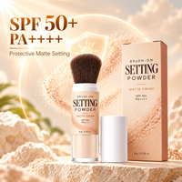 Poudre fixante SPF 50 8g, poudre visage mate anti-brillance avec pinceau intégré, légère, waterproof, longue tenue, 8g