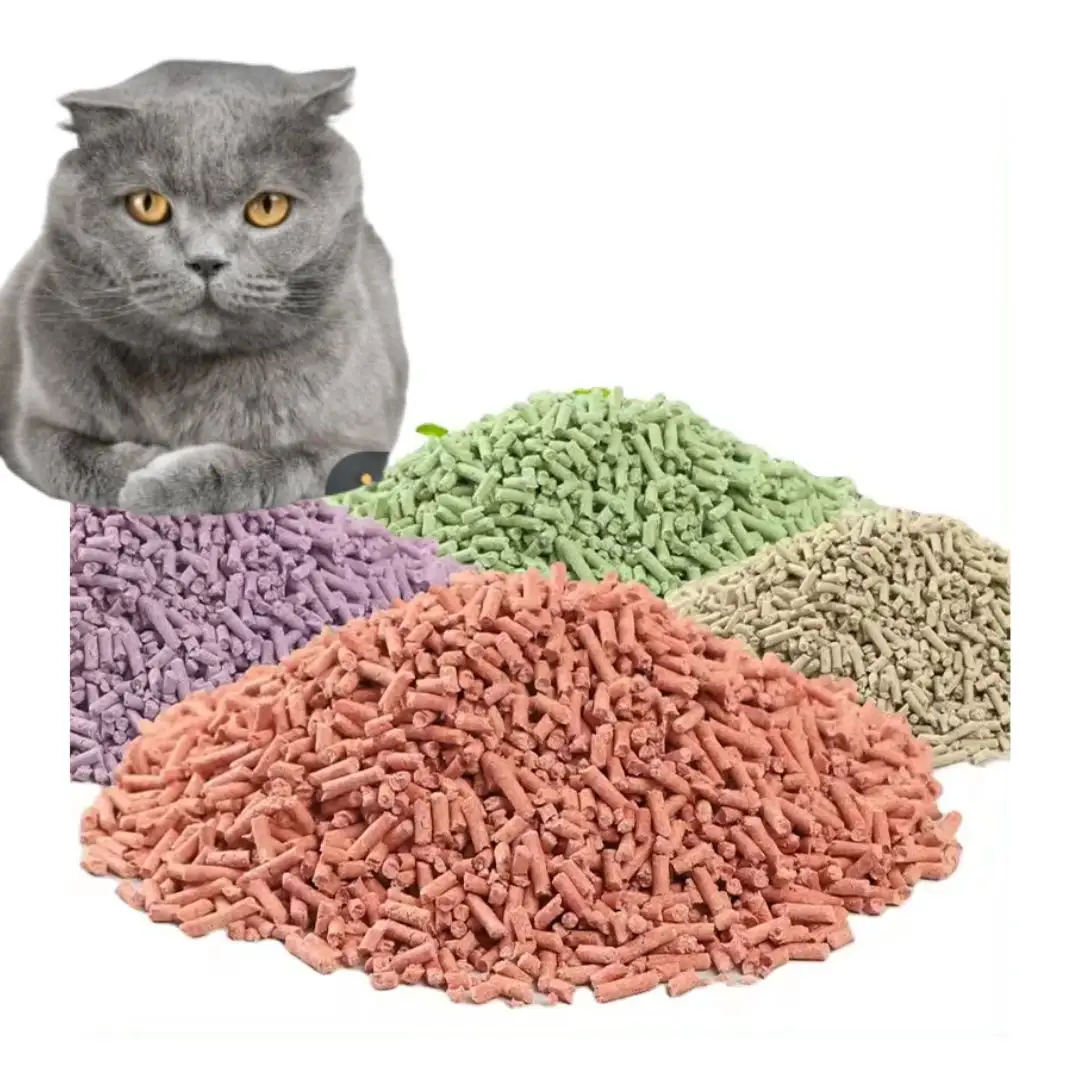 Bentonite & Tofu Tofu kedi çöp üreticisi 6L bitki parçalanabilir kedi çöp toptan 5 tatlar kedi kumu