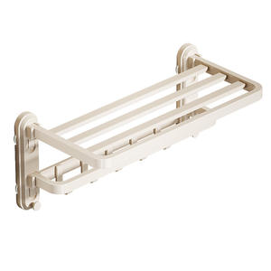 ราวแขวนผ้าขนหนูสีขาวขุ่นแบบสุญญากาศ 50-60 ซม. วัสดุ ABS และเหล็กคาร์บอน ดีไซน์มินิมอล ชั้นวางของในห้องน้ำ ไม่ต้องเจาะ - Product Image 4