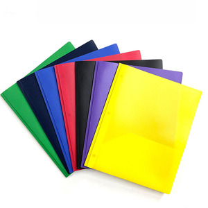 Porte-documents en plastique PP durable avec pochettes intérieures et emplacement pour cartes de visite, couleurs assorties, pour fournitures de bureau - Product Image 5