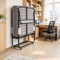 Lit pliant ISO9001 avec matelas, lit d'appoint portable, mousse à mémoire de forme épaisse, emballage personnalisé pour l'exportation, fabricant pour hôtel