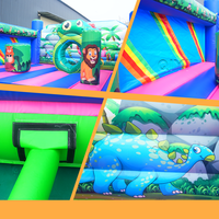 Château gonflable commercial personnalisé pour la location de fêtes, modèle Traparlin, en forme de grenouille, pour enfants